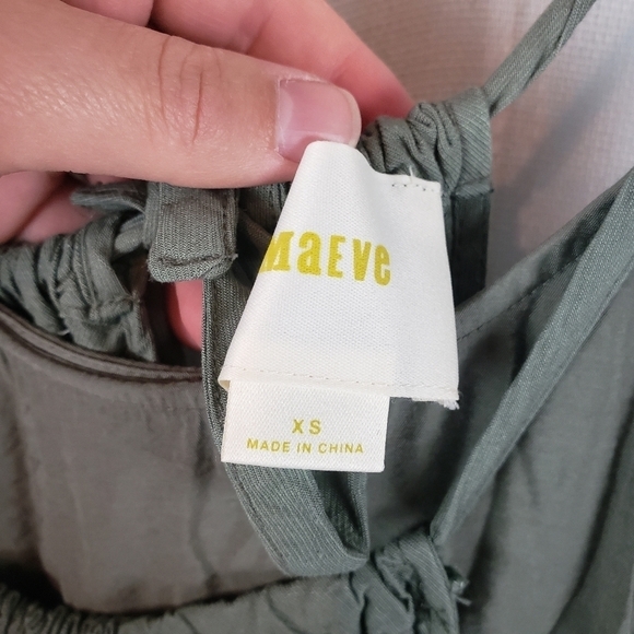 Anthropologie Maeve Deirdre Dress Mossy Green Size Extra Small Milkmaid - Picture 6 of 7